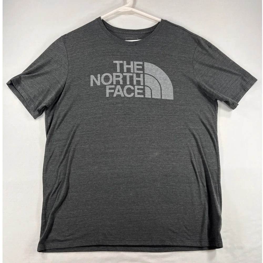 The North Face Mens XL T-Shirt Dark Gray Heather Half Dome Logo Graphic Tee